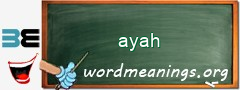 WordMeaning blackboard for ayah